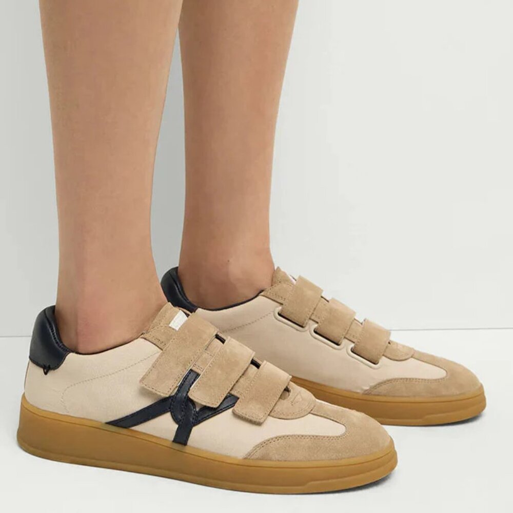 NEW NIB Veronica Beard Reagan Mixed Leather Triple-Grip Sneakers $295 MSRP - Picture 5 of 11